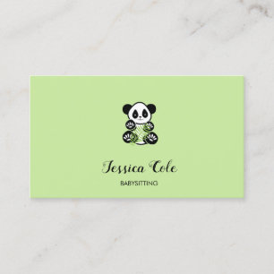Carte De Visite Panda ours pâle vert pâle