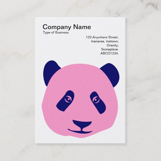 Carte De Visite Panda - rose et bleu (Devant)