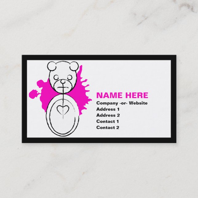 Carte De Visite panda splatz. (Devant)