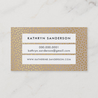 Carte De Visite PANEL POLKA DOT CONFETTI tache d'or kraft moderne