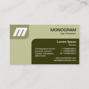 Carte De Visite Panels MonoGram - Tons de Khaki/Olive