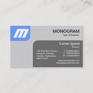 Carte De Visite Panels MonoGram v2 - Bleu bébé et gris