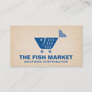 Carte De Visite Panier d'achat de poissons Marché de fruits de m