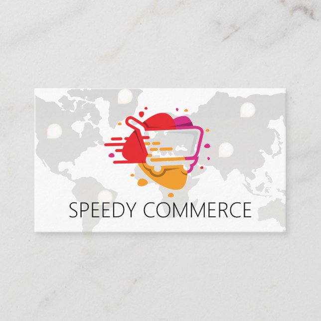 Carte De Visite Panier d'Achat | Logo de Commerce Électronique | M (Devant)
