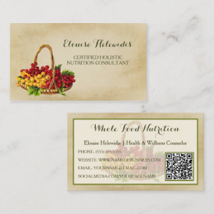 Carte De Visite Panier de fruits Holistic Nutrition Consultant Cod