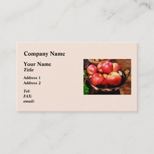 Carte De Visite Panier de pommes dans la cuisine (Devant)