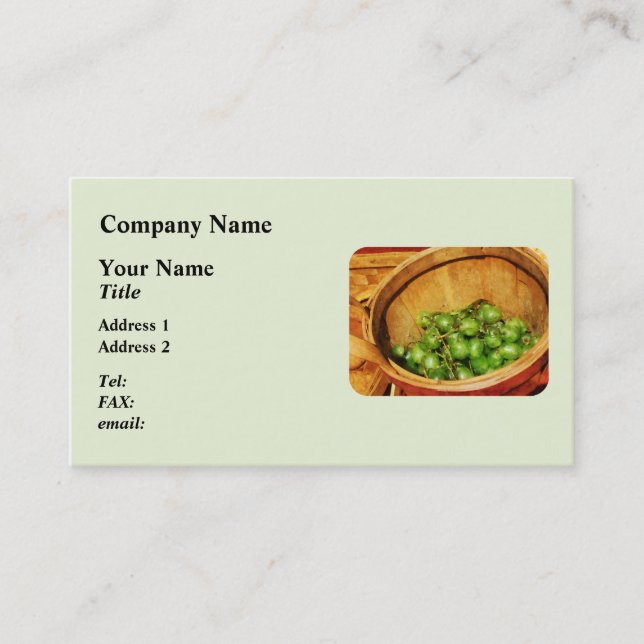 Carte De Visite Panier de raisins verts (Devant)