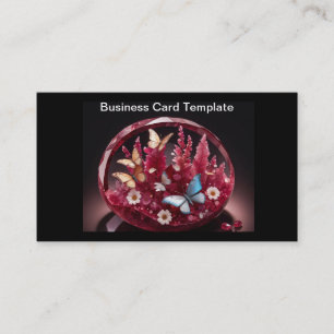 Carte de visite panier de rubis en cristal de papi