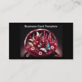Carte de visite panier de rubis en cristal de papi