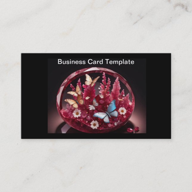 Carte de visite panier de rubis en cristal de papi (Devant)