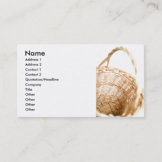 Carte De Visite Panier en osier sur arrière - plan blanc
