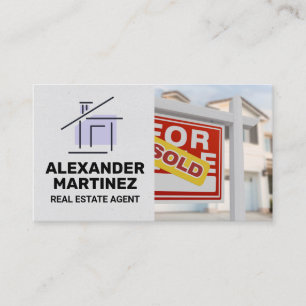 Carte De Visite Panneau à vendre vendu Agent immobilier