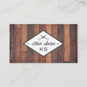 Carte De Visite Panneau de bois   Liste de contrôle des cheveux