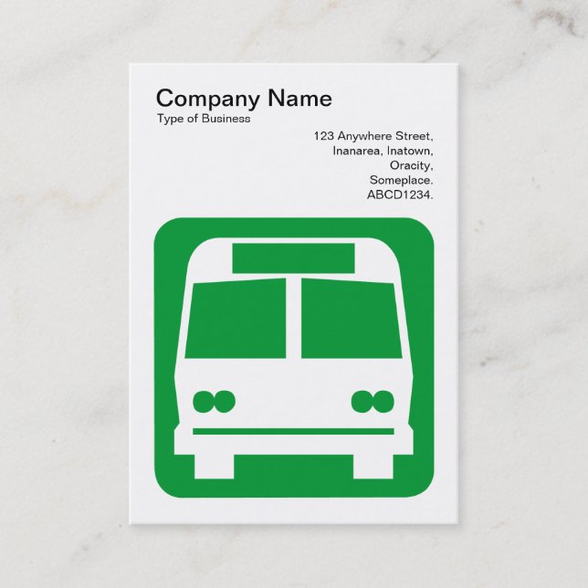 Carte De Visite Panneau de bus - Vert pâle sur blanc (Devant)