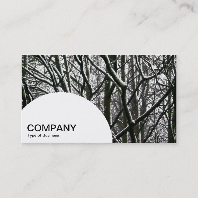 Carte De Visite Panneau demi-cercle - Branches enneigées (Devant)