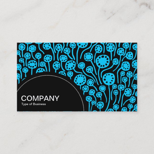 Carte De Visite Panneau demi-cercle (points) - 090512 - Sky Blue (Devant)