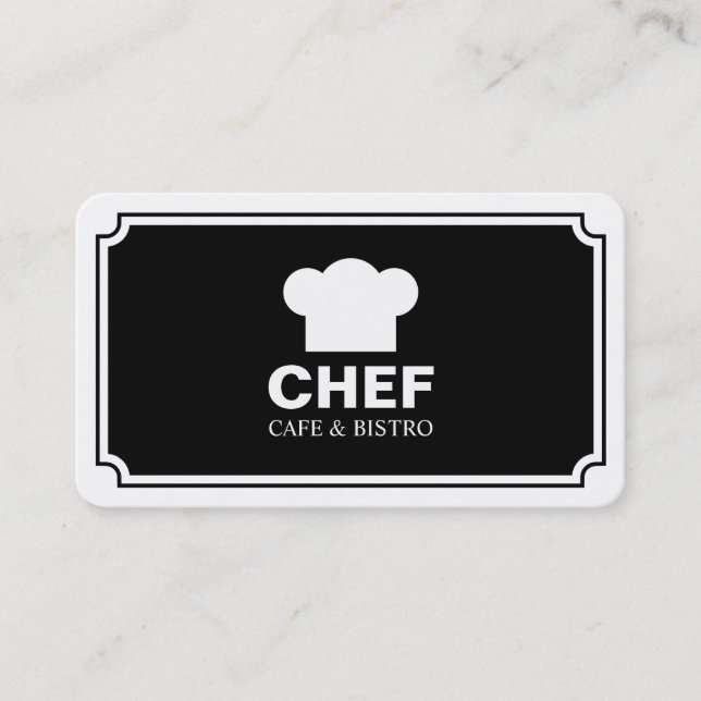 Carte De Visite Panneau élégant - Noir (Eggshell) (Devant)