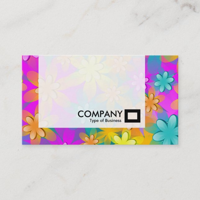 Carte De Visite Panneau - Fleurs colorées (Devant)