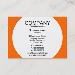 Carte De Visite Panneau rond - Blanc avec orange FF6600