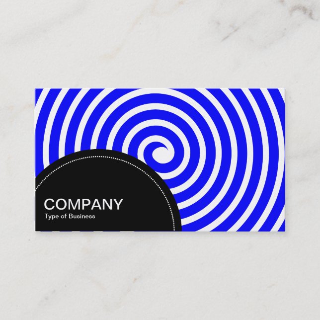 Carte De Visite Panneau semi-cercle (points) - Bleu spiral (Devant)