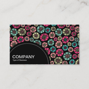 Carte De Visite Panneau semi-cercle (points) - Fleurs Abstraites 0