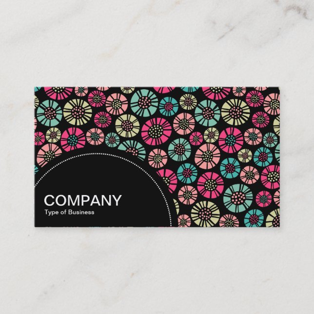Carte De Visite Panneau semi-cercle (points) - Fleurs Abstraites 0 (Devant)