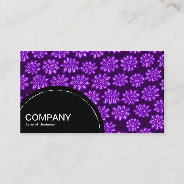 Carte De Visite Panneau semi-cercle (points) - Motif de fleurs vio (Devant)