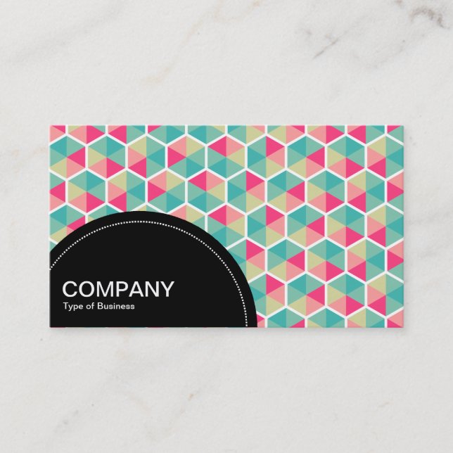 Carte De Visite Panneau semi-cercle (points) - Motif Hexagon 02 (Devant)