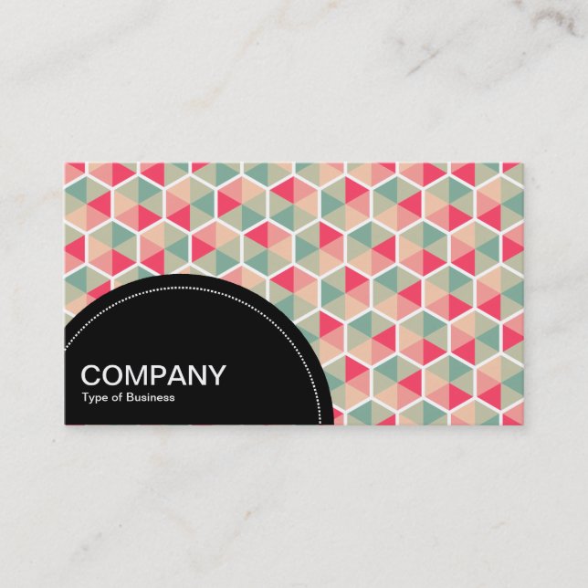 Carte De Visite Panneau semi-cercle (points) - Motif Hexagon 04 (Devant)