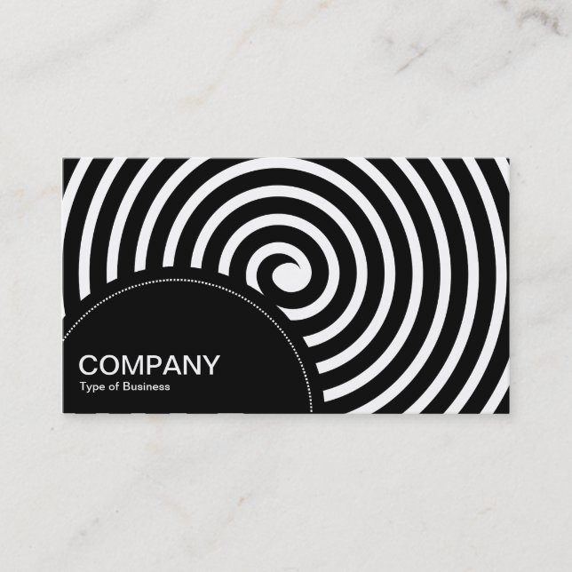 Carte De Visite Panneau semi-cercle (points) - Noir spiral (Devant)