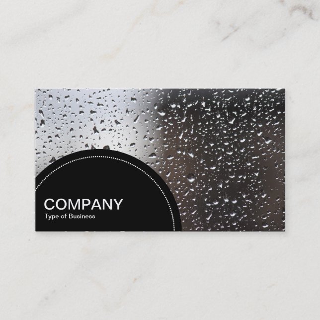 Carte De Visite Panneau semi-cercle (points) - Pluie sur une fenêt (Devant)