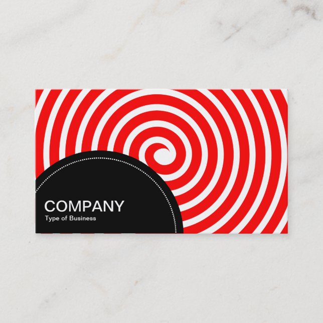 Carte De Visite Panneau semi-cercle (points) - Rouge spirale (Devant)