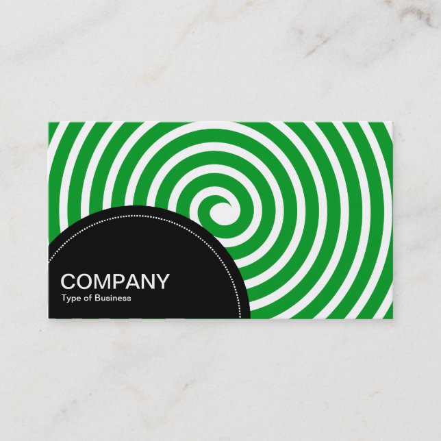 Carte De Visite Panneau semi-cercle (points) - Vert herbe spirale (Devant)