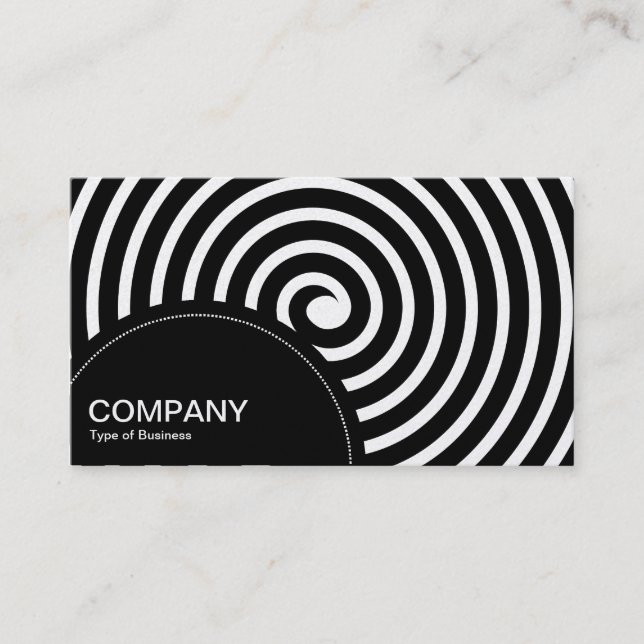Carte De Visite Panneau semi-circulaire (points) - Spirale noire ( (Devant)