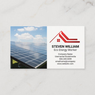 Carte De Visite Panneau Solaire Énergie Électrique Maison