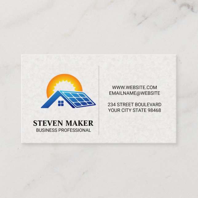 Carte De Visite Panneau solaire sur le toit | Énergie solaire (Devant)