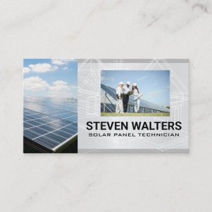 Carte De Visite Panneau Solaire Techniciens de l'énergie