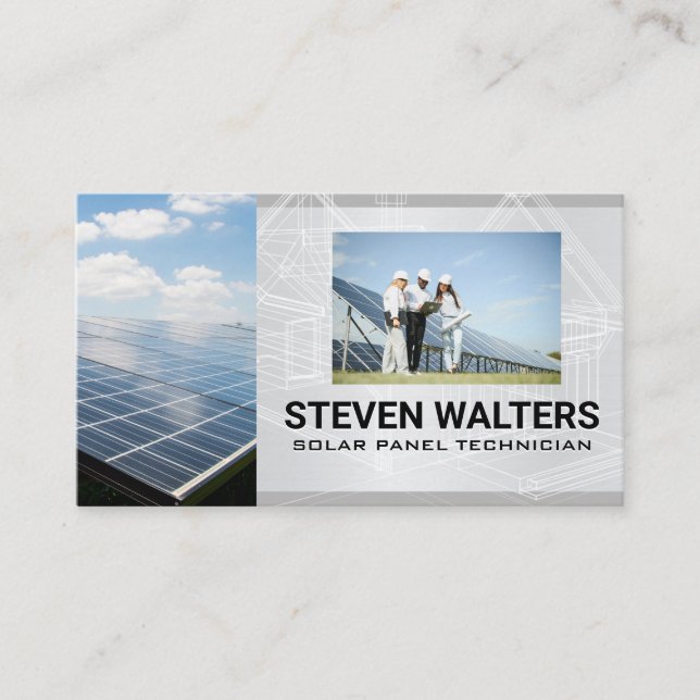 Carte De Visite Panneau Solaire | Techniciens de l'énergie (Devant)