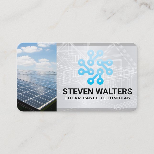 Carte De Visite Panneau Solaire | Technologie Énergétique (Devant)