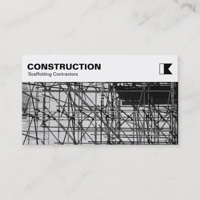 Carte De Visite Panneau supérieur - Construction - Photo d'échafau (Devant)