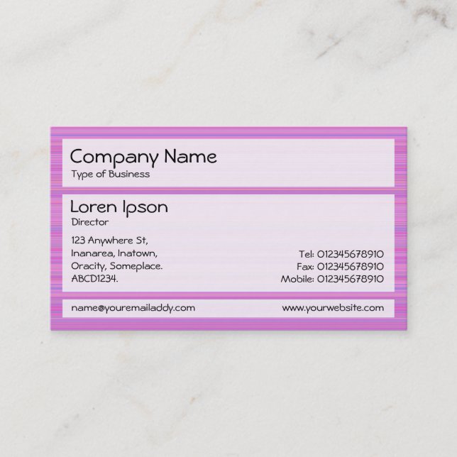 Carte De Visite Panneaux 02 - Composé rose (Devant)
