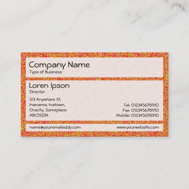 Carte De Visite Panneaux 02 - Orange Marbling (Devant)