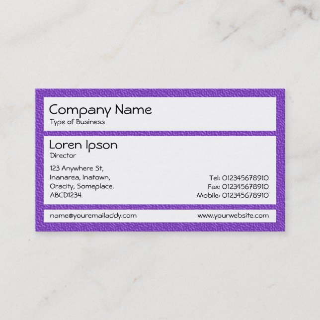 Carte De Visite Panneaux - Chaise en plastique violet (Devant)