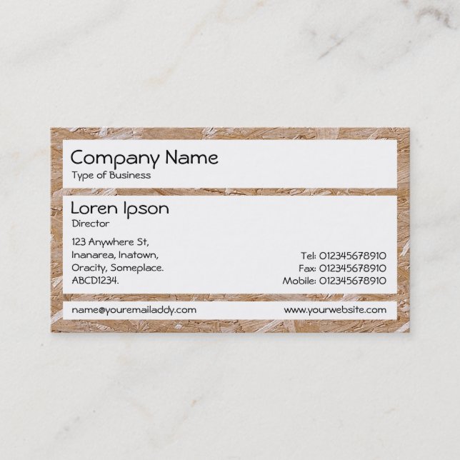 Carte De Visite Panneaux - Chipboard (Devant)