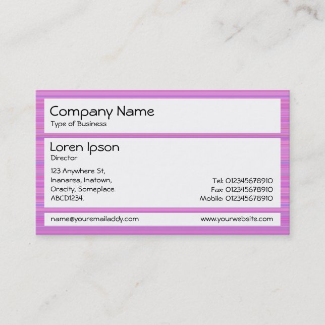 Carte De Visite Panneaux - Composé rose (Devant)