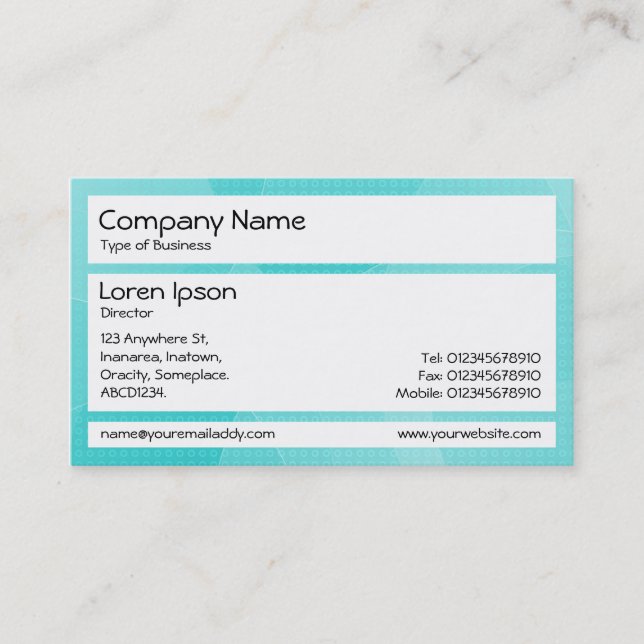 Carte De Visite Panneaux - Courbes Cyan (Devant)