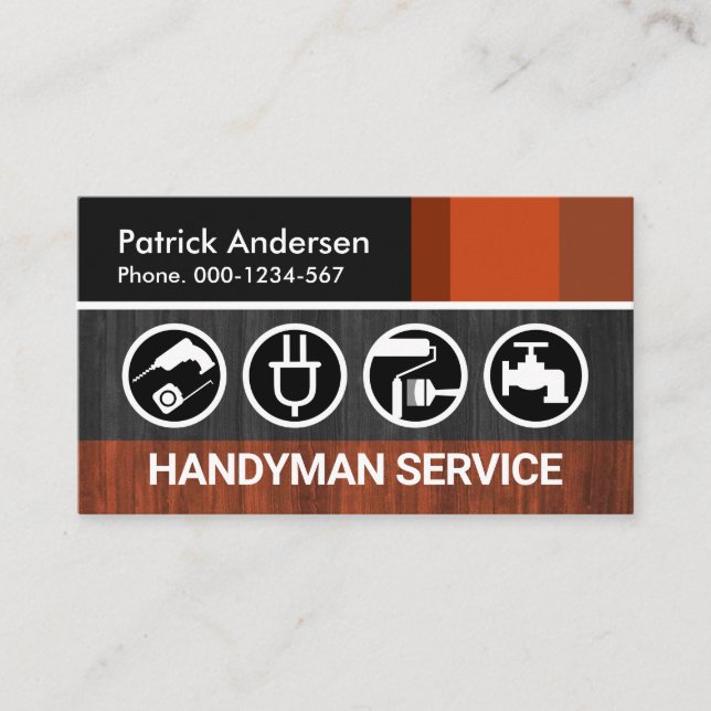 Carte De Visite Panneaux en bois Brown (Devant)