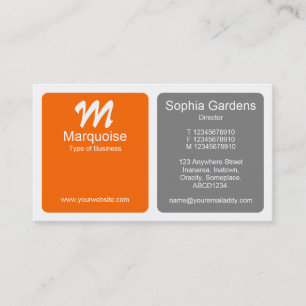 Carte De Visite Panneaux - orange et gris