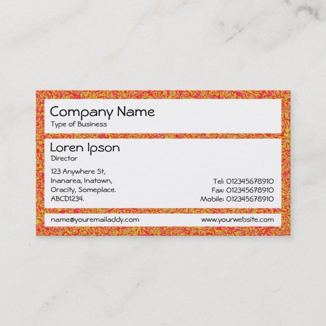 Carte De Visite Panneaux - Orange Marbling (Devant)