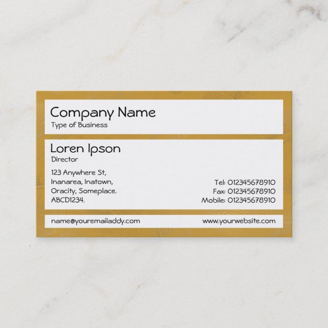 Carte De Visite Panneaux - Peinture ocre (Devant)